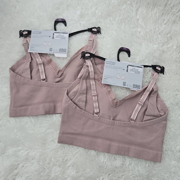 Destination Maternity Women's Cooling Lace Trim Nursing Bralettes. Bundl… - Picture 7 of 9